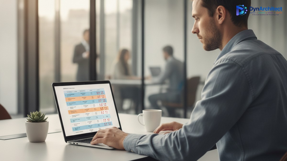 Finance analyst reviewing an AI-extracted invoice line-item table with confidence indicators on a laptop screen
