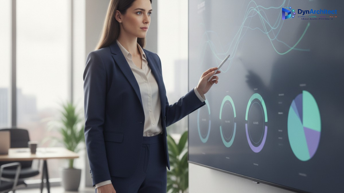 Finance director reviewing cost dashboards for Copilot Studio agent billing
