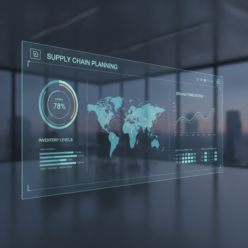 Supply chain planning dashboard with demand forecasting metrics