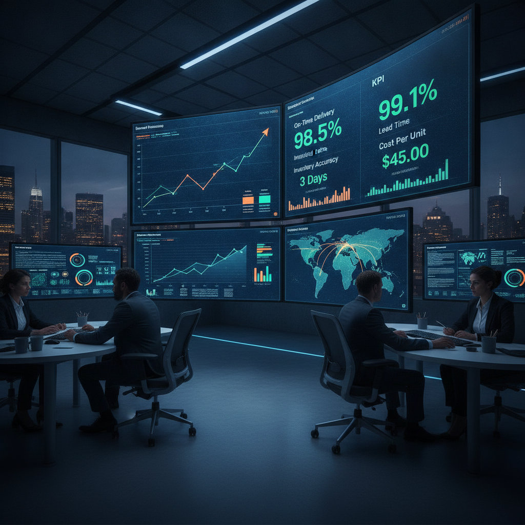Supply chain analytics dashboard showing demand forecasting data