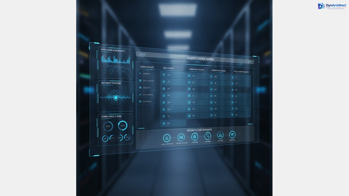 Data Loss Prevention governance dashboard with security controls and policy checkpoints