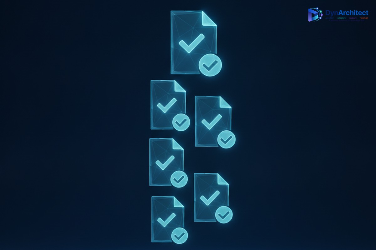Abstract illustration of digital invoices sorted into a prioritized settlement queue