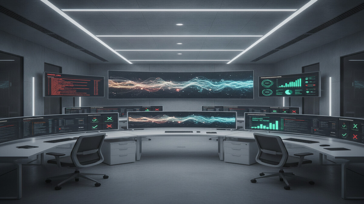 Finance automation dashboard showing error logs and performance metrics