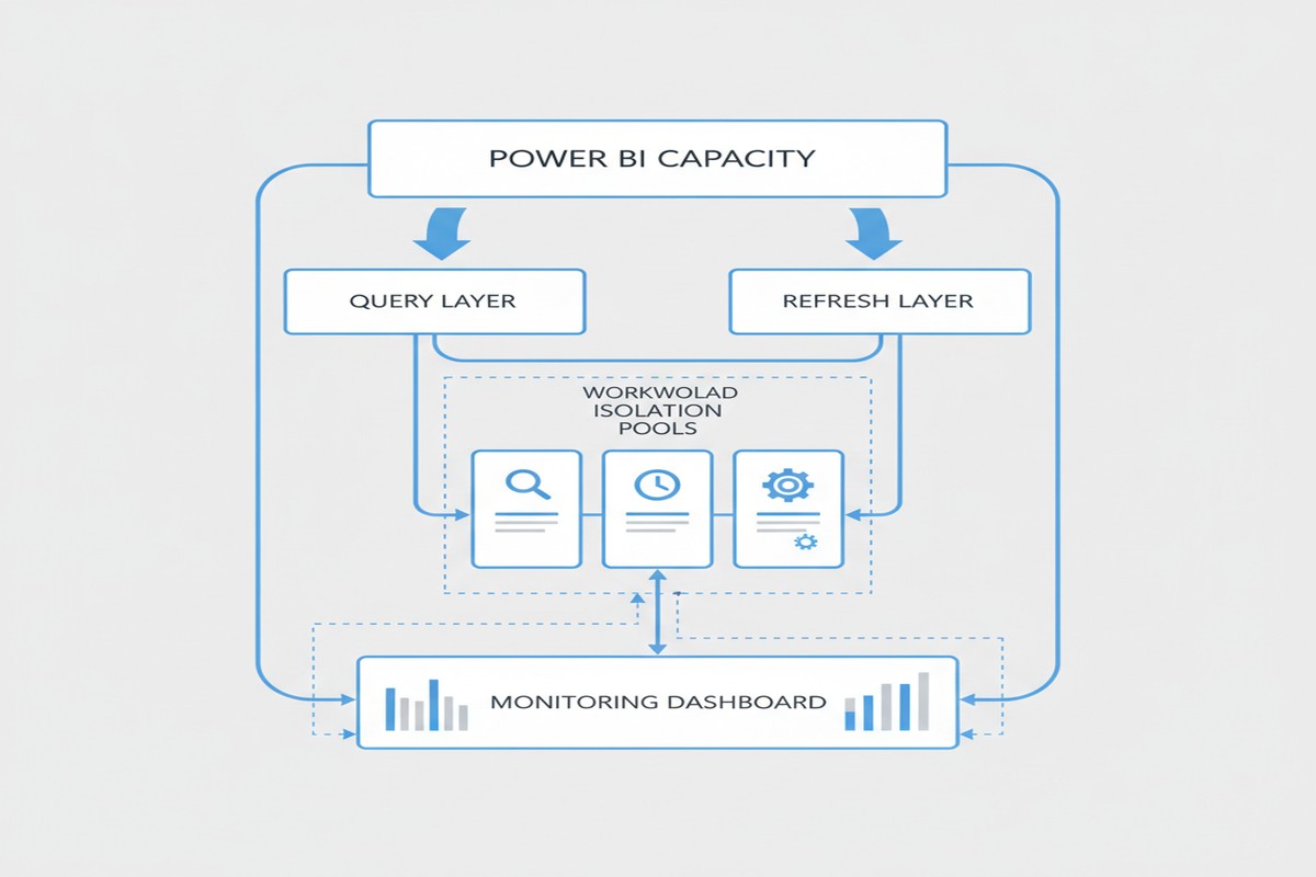 Power BI capacity architecture and workload isolation