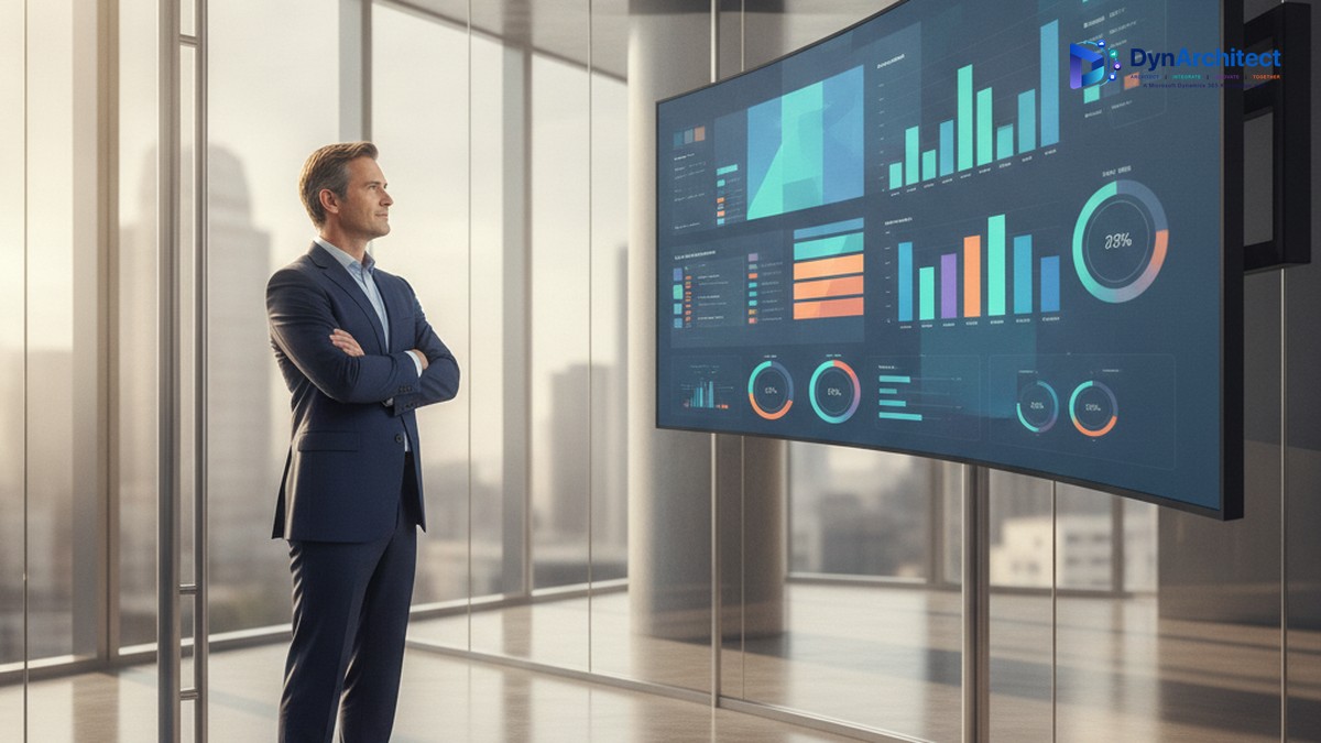 IT and finance leaders reviewing an enterprise Fabric capacity billing dashboard for Power BI Copilot usage