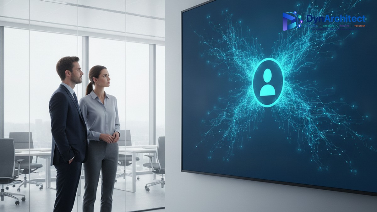 Sales operations leaders reviewing a unified customer data visualization on a screen, representing predictive lead scoring built on clean CRM data.