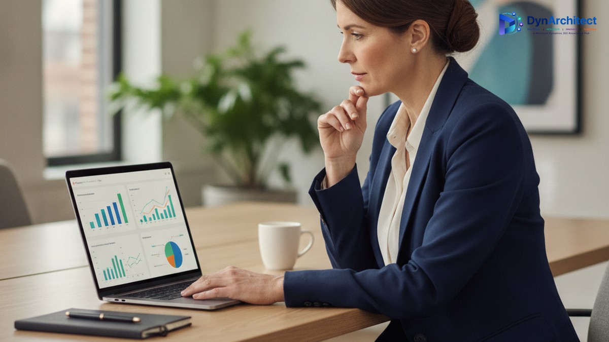 Finance controller reviewing a recurring billing schedule dashboard on a laptop