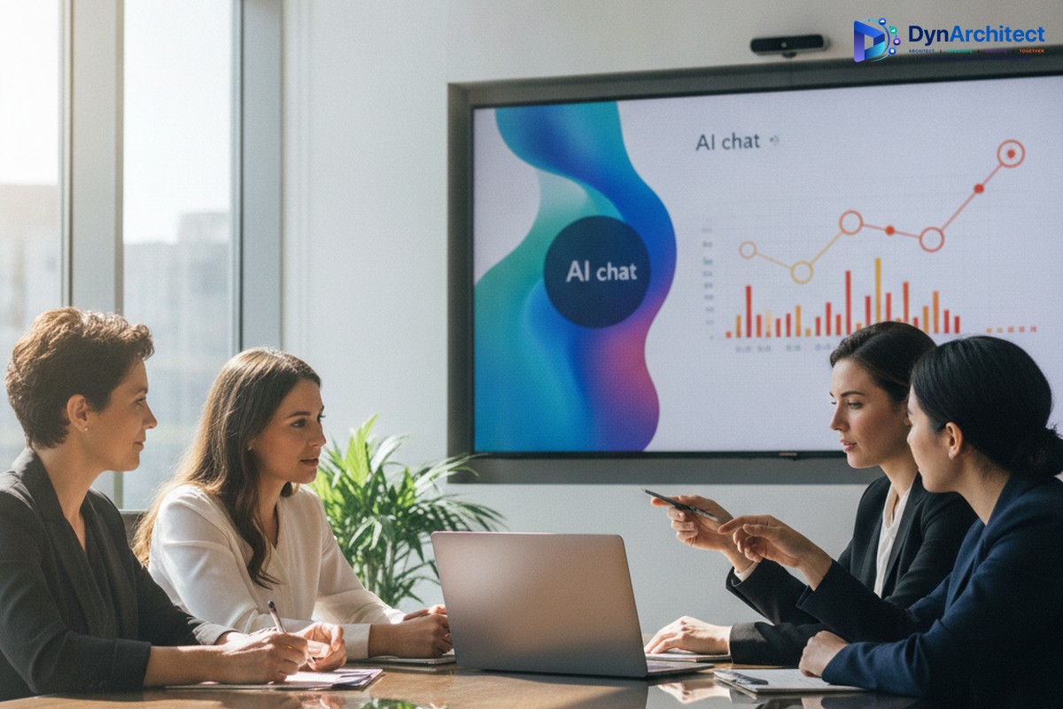 Team collaborating around a Teams-based AI agent configuration screen with sales pipeline data